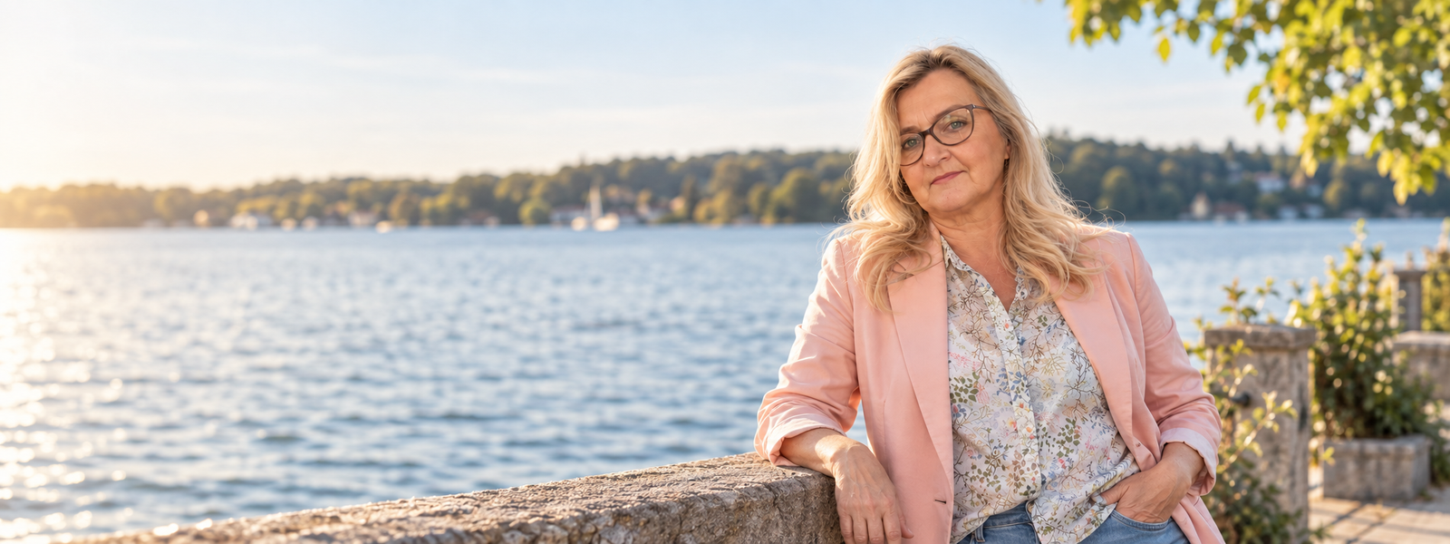Gabriele Parolini an einem See bei warmem Abendlicht